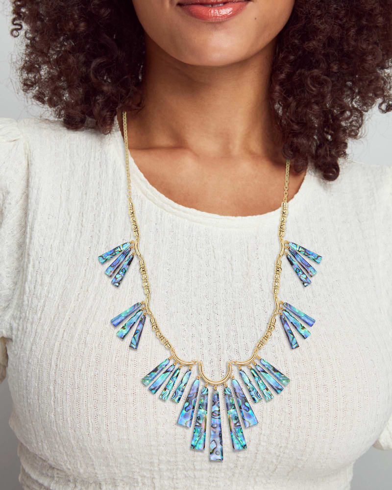 Layton Gold Statement Necklace in Abalone Shell image number 1